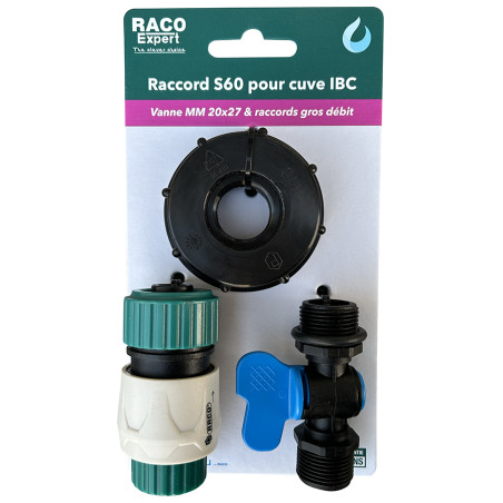 Raccord S60x6 PP / Vanne / Raccord auto extra-flow D19 - B