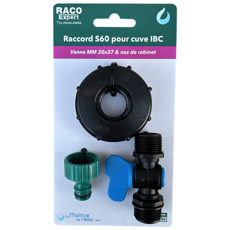 Raccord S60x6 PP / Vanne / Raccord auto male - B