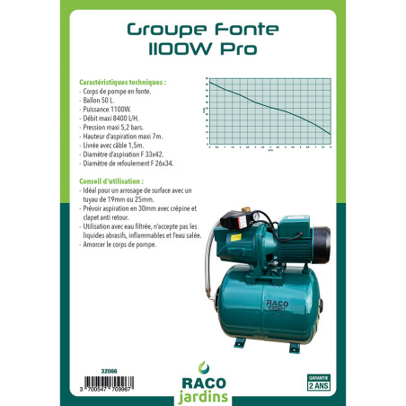 Groupe fonte 1100W Pro 50L