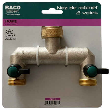 Nez de robinet laiton 2 voies larges 20x27 - B