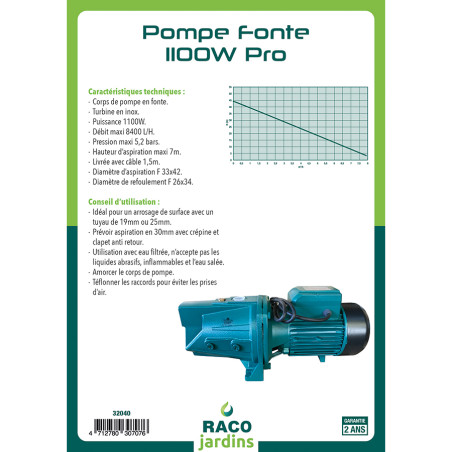 Pompe fonte 1100W Pro (58077)