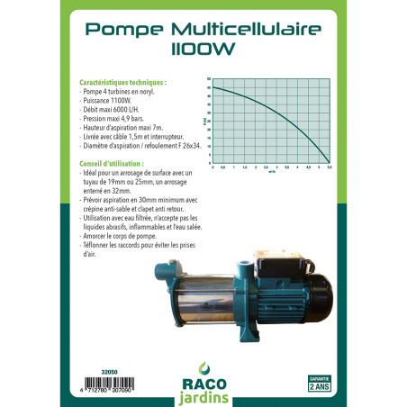 Pompe multicellulaire 1100W (58074)