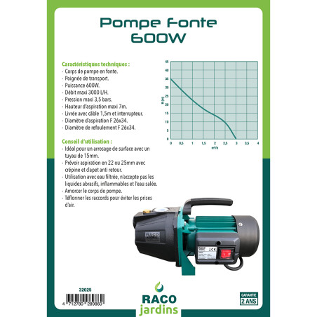 Pompe fonte 600W (GP600 - 58072)