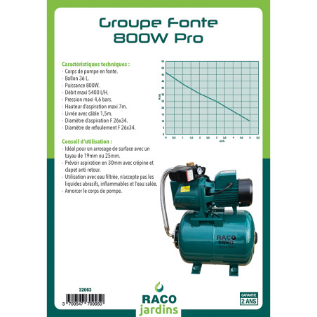 Groupe fonte 800W Pro 36L